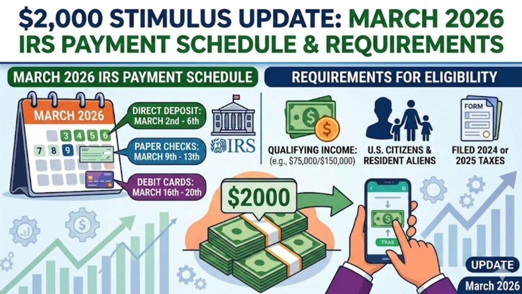 $2,000 Stimulus Update: March 2026 IRS Payment Schedule and Requirements