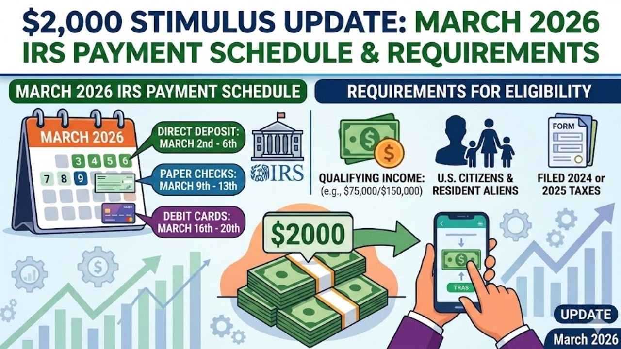 $2,000 Stimulus Update: March 2026 IRS Payment Schedule and Requirements