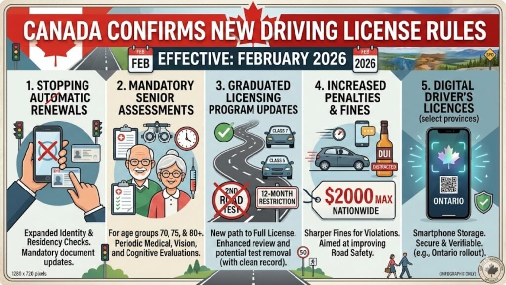 Canada Confirms New Driving License Rules Effective February 2026