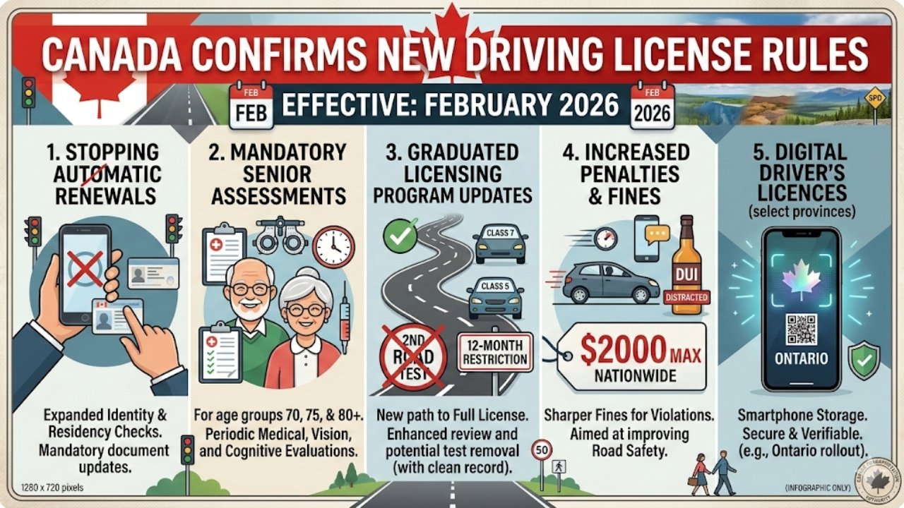 Canada Confirms New Driving License Rules Effective February 2026