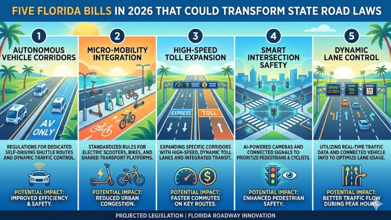 Five Florida Bills in 2026 That Could Transform State Road Laws