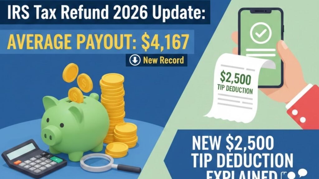 IRS Tax Refund 2026 Update: $4,167 Average Payout & New $2,500 Tip Deduction Explained