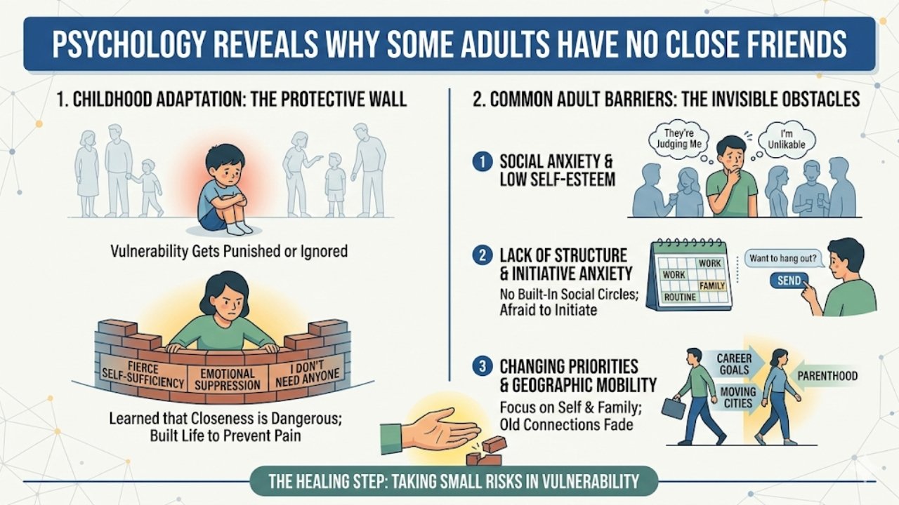 Psychology Reveals Why Some Adults Have No Close Friends