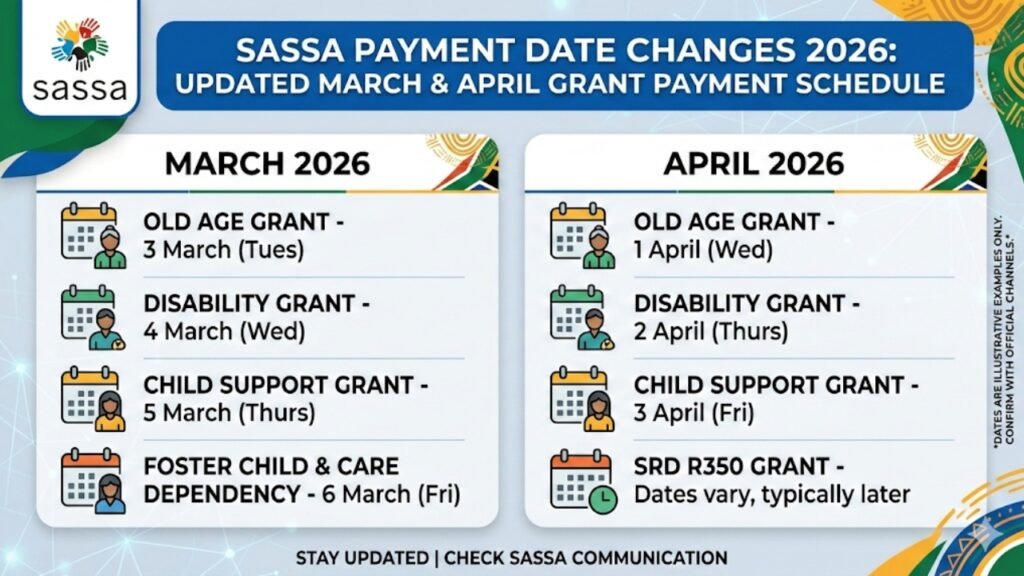 SASSA Payment Date Changes 2026: Updated March & April Grant Payment Schedule