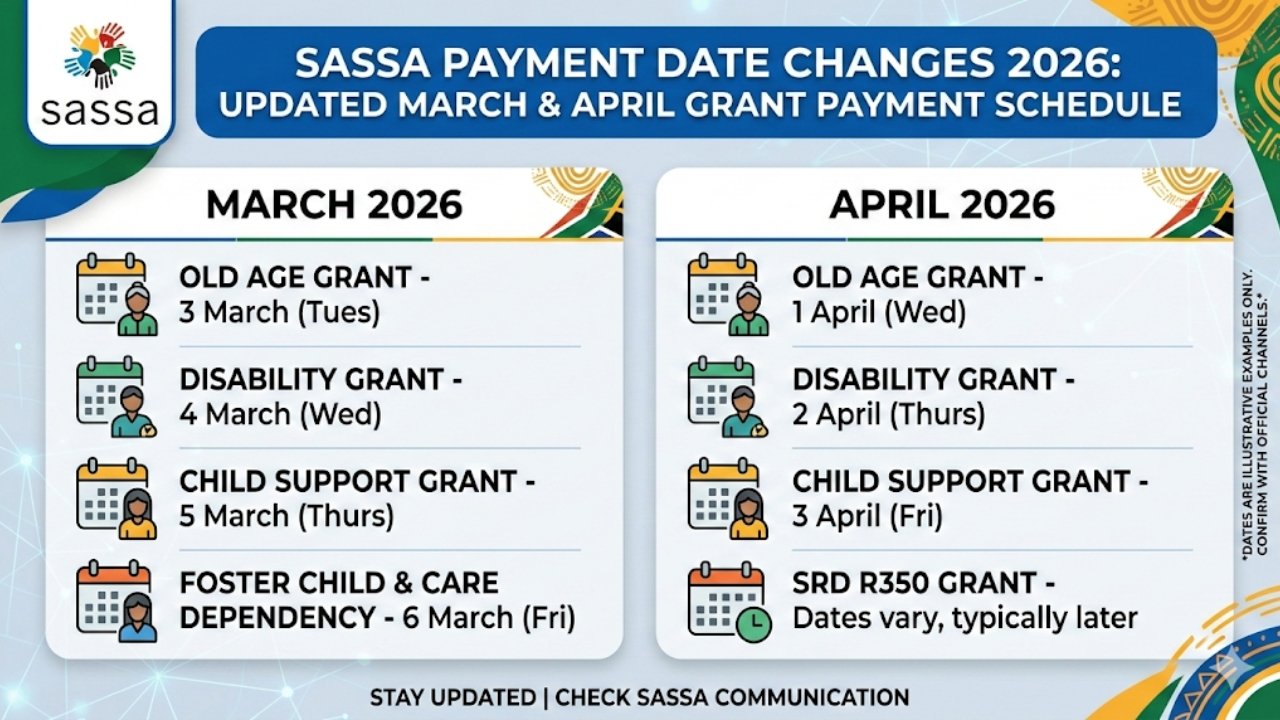 SASSA Payment Date Changes 2026: Updated March & April Grant Payment Schedule