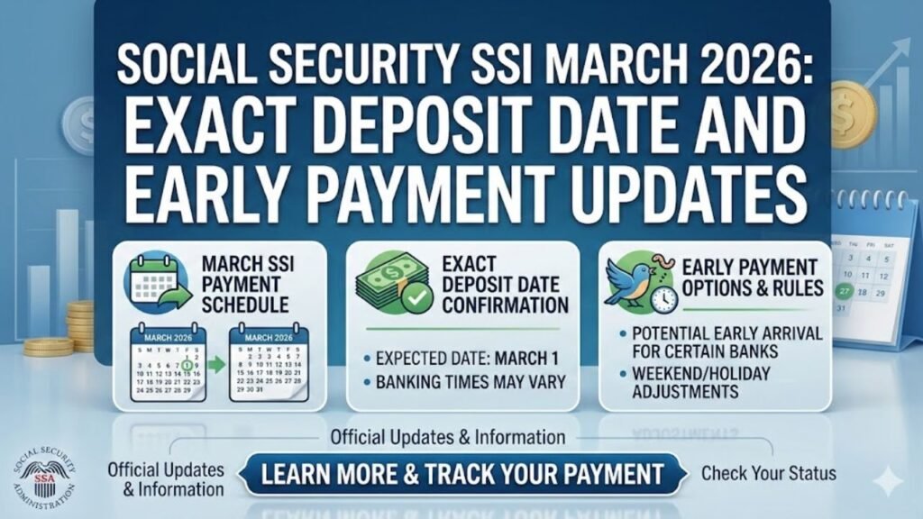 Social Security SSI March 2026: Exact Deposit Date and Early Payment Updates
