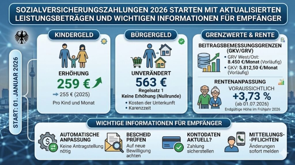 Sozialversicherungszahlungen 2026 starten mit aktualisierten Leistungsbeträgen und wichtigen Informationen für Empfänger
